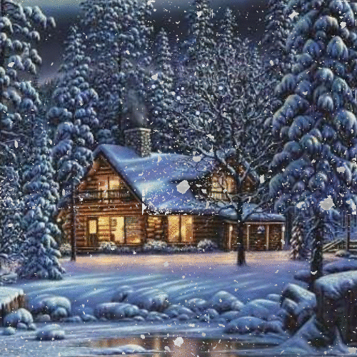 Зимний домик в деревне