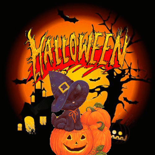 Halloween картинки анимированная гиф открытка скачать